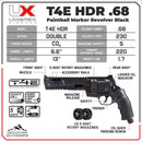 Umarex T4E TR68 .68 Caliber Paintball Revolver Pistol, 7.5 Joules (2292138)