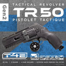 Umarex T4E TR50 .50 Caliber Paintball Revolver Pistol, 7.5 Joules, ~380 FPS