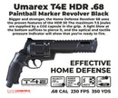 Umarex T4E TR68 .68 Caliber Paintball Revolver Pistol, 7.5 Joules (2292138)