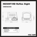 HOLOSUN HE509T Red Dot Sight,2 MOA Dot, Black, HE509T-RD - Middletown Outdoors