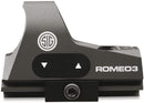 Sig Sauer SOR31002 Romeo 3 Miniature Reflex Sight with Riser 1x25mm 3 MOA Red Dot Reticle Graphite - Middletown Outdoors