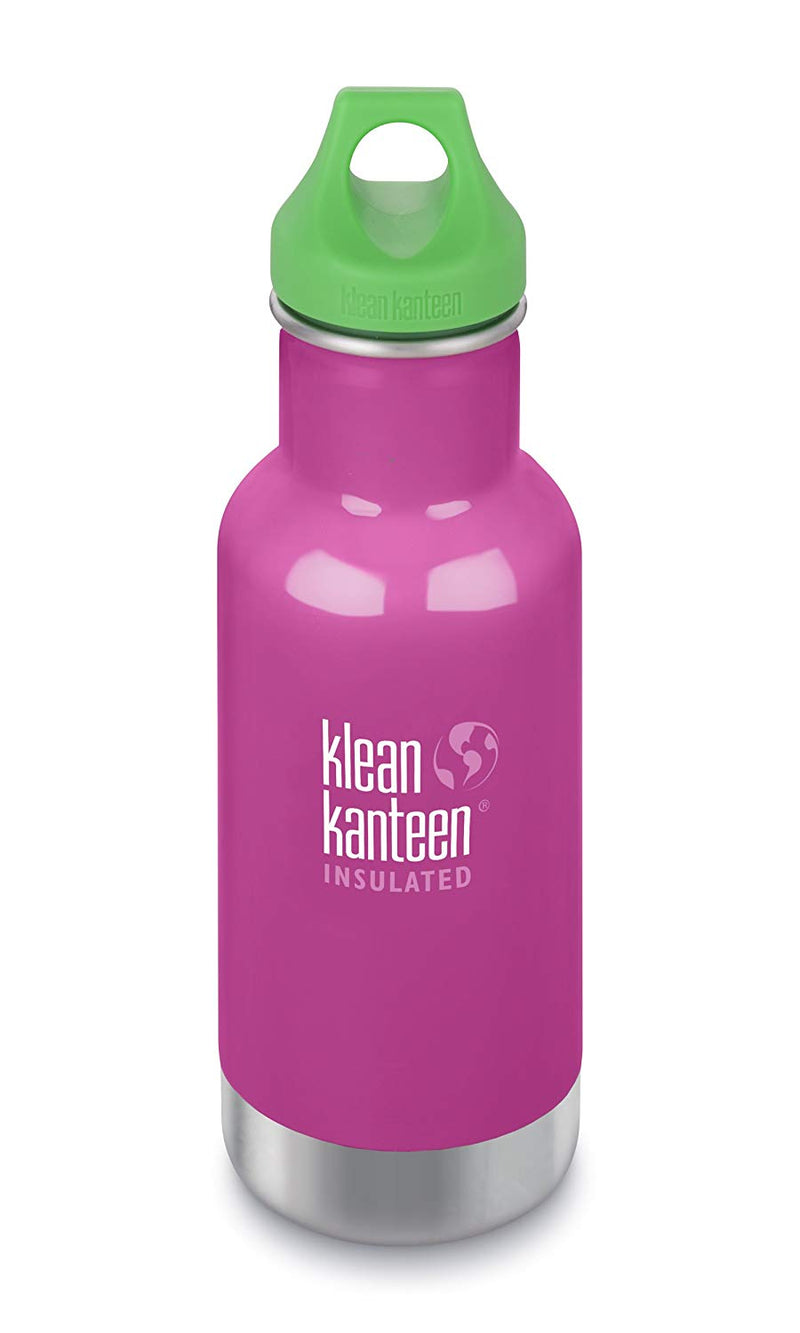 Klean Kanteen 12oz Kid Kanteen Classic Stainless Steel Water Bottle with Klean Coat, Double Wall Vacuum Insulated and Leak Proof Loop Cap - Middletown Outdoors