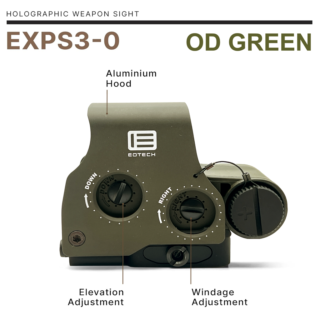 EOTech EXPS3-0 HWS Red Dot Sight, 68 MOA Circle 1 MOA Dot, OD GREEN ...