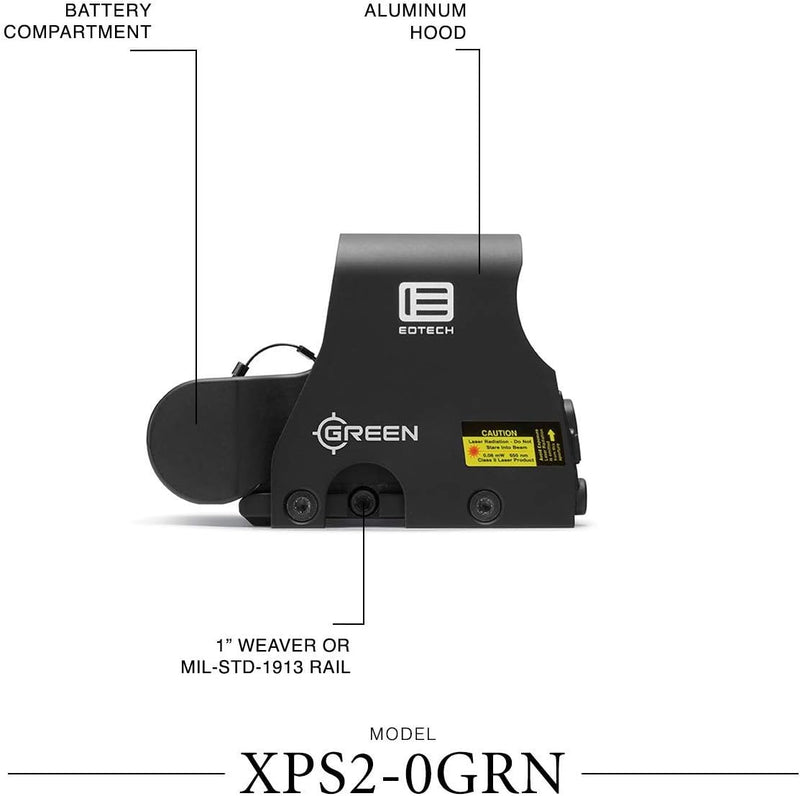 EOTECH XPS2-0GRN Holographic Weapon Sight 68 MOA Ring w/ 1 MOA Center Green Dot