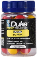 Duke Plus Non-Lethal Self Defense .68 Caliber Pepper Projectiles - (25 Count) | Premium Pepper Spray Balls - 5% PAVA