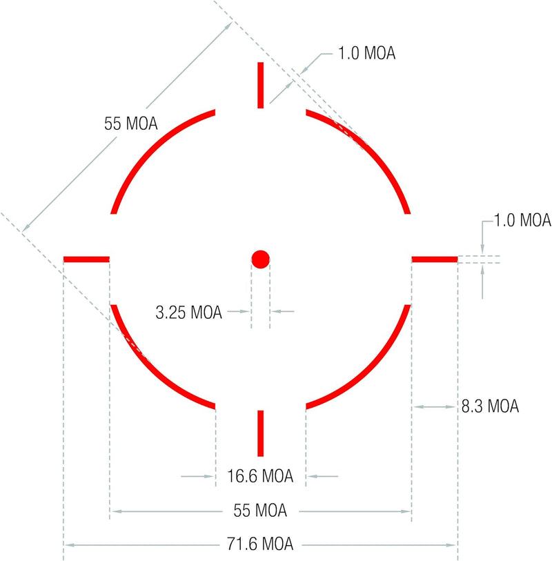 Trijicon RMR HD Red Dot Sight 55 MOA Adjustable LED Reticle with 3.25 MOA Red Center Dot