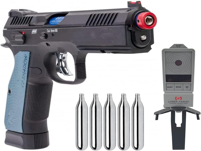 Bundle Laser Ammo Recoil Enabled Dry Fire Laser Training Device, SureStrike Laser. Includes LASERPET Target System & 5 CO2 Capsules (CZ Shadow 2 Invisible)