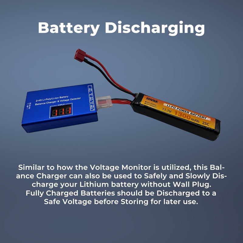 Digital Charger Lithium Ion Battery Charger Li-Poly Lipo Balance Charging, Over Charge Protection Voltage Meter Full Charge Alarm Fast Charging Safe Discharging - 2S 3S 4S Battery for Airsoft/RC Toy