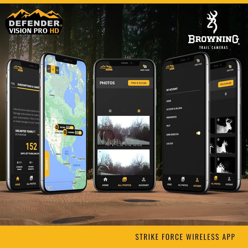 Browning 2024 Defender Vision Pro HD 24MP Dual SIM Hunting Game Trail Camera - Ultra High Gain Antenna, 110' Night Detection Range & Smartphone App Compatibility (OVIX Camo)
