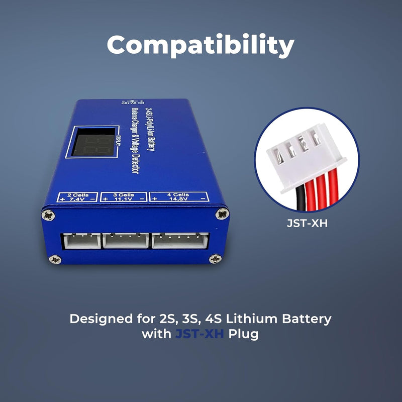 Digital Charger Lithium Ion Battery Charger Li-Poly Lipo Balance Charging, Over Charge Protection Voltage Meter Full Charge Alarm Fast Charging Safe Discharging - 2S 3S 4S Battery for Airsoft/RC Toy