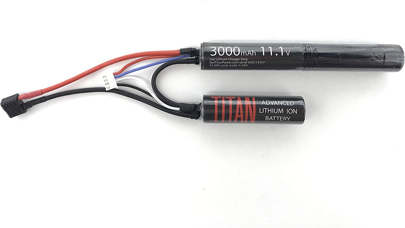 Titan 3000mAh 11.1v Nunchuck T-Plug (Deans) Airsoft Battery - Middletown Outdoors