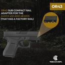 Recover Tactical Picatinny Rail for GLOCK MODELS 43X/48 WITH FACTORY RAIL* OR MOS CONFIGURATION ONLY., Easy Install, No Mods Required (OR-43) - Middletown Outdoors