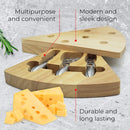 Bamboo Essentials Rubber Wood Cheese Board Set - Charcuterie Platter with Cutlery Set - Perfect for Birthday, Housewarming & Wedding Gifts, Can Be Used in Sets Forming a Center Piece