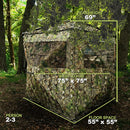AYIN 3D Leaf Pop Up Hunting Blind, See Thru Ground Blind Fits 2-6 People - Middletown Outdoors