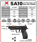 Umarex SA10 Air Pistol .177 Caliber Blowback Dual Ammo Pellet / BB Gun - Up To 420 FPS (2252113)
