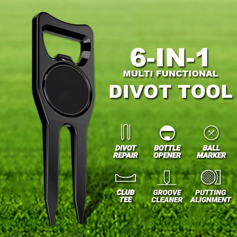 Golf Multi-functional Divot Tool / Golf Ball Marker / Groove Cleaner