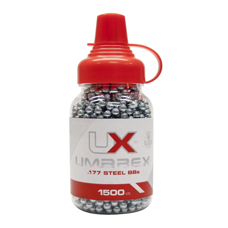 Umarex .177 Cal Steel BBs 1500ct + 12g CO2 Capsules 10 Pack