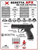 Umarex Beretta APX Air Pistol, .177 Cal CO2 Blowback BB Gun, 400 FPS (2252030)