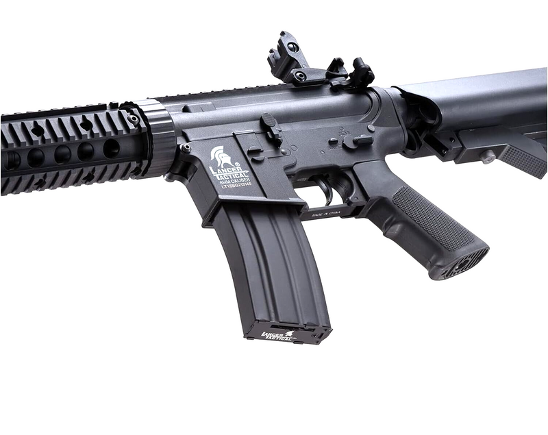 Lancer Tactical M4 Airsoft Rifle SD RIS Rail + Battery & Charger, Black (Gen 2)