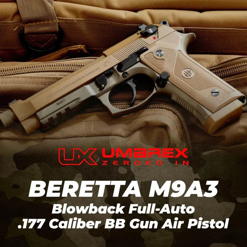Beretta M9A3 .177 Cal Air Pistol, Full Auto Blowback BB Gun (2253024)