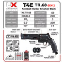 Umarex T4E TR68 .68 Caliber Paintball Revolver Pistol, 7.5 Joules, GEN 2 (2292138)