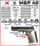 Umarex Smith & Wesson M&P 40 Air Pistol, .177 Cal, CO2 Powered (2255051)