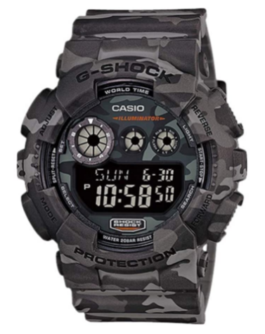 Casio Men's XL Series G-Shock Quartz 200M WR Shock Resistant Resin Color: Grey Camo (Model GD-120CM-8CR) - Middletown Outdoors