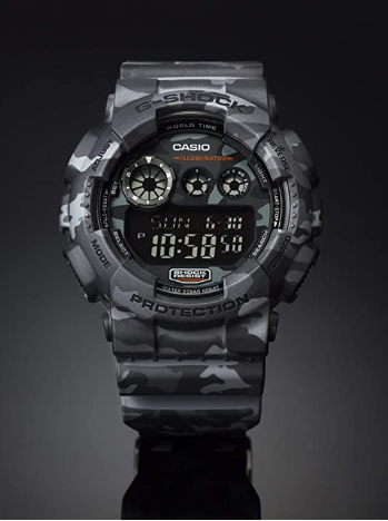 Casio Men's XL Series G-Shock Quartz 200M WR Shock Resistant Resin Color: Grey Camo (Model GD-120CM-8CR)