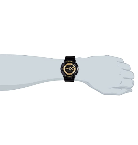 Casio Men's XL Series G-Shock Quartz 200M WR Shock Resistant Resin Color: Black & Gold (Model GD-100GB-1ACR) - Middletown Outdoors