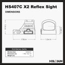 HOLOSUN - HS407C-X2 Classic Open Reflex Red Dot Sight 2 MOA (Black)