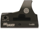 Sig Sauer SOR31002 Romeo 3 Miniature Reflex Sight with Riser 1x25mm 3 MOA Red Dot Reticle Graphite
