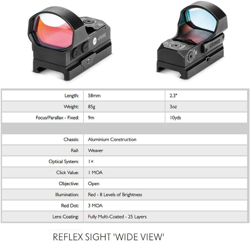 Hawke Micro Reflex Red Dot 3 MOA Wide View Weaver - Middletown Outdoors