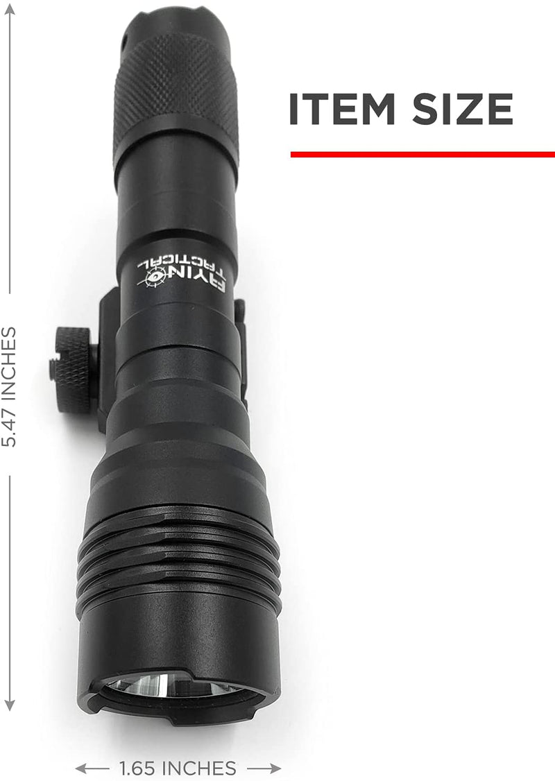 AYIN Tactical Weapon Light for Pistols and Rifles - Rechargeable Rail Mounted Flashlight with Quick Disconnect