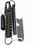 AYIN Tactical 4 inch Survival Ferrocerium Drilled Flint Fire Starter, Ferro Rod Kit with Paracord Lanyard Handle, Striker, Cotton Tinder Tab in o-Ring Sealed Carrier Tube and Carry Clip - Middletown Outdoors