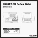 HOLOSUN HE509T Red Dot Sight,2 MOA Dot, Black, HE509T-RD