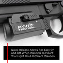 AYIN Tactical Weapon Light for Pistols and Rifles - Rechargeable Rail Mounted Flashlight with Quick Disconnect