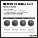 HOLOSUN - HS407C-X2 Classic Open Reflex Red Dot Sight 2 MOA (Black)