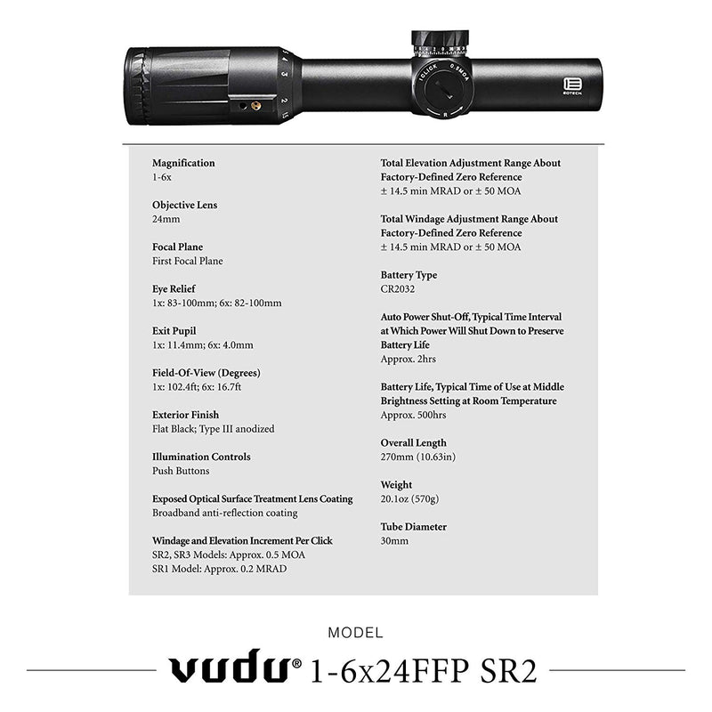 EOTECH Vudu 1-6x24mm Precision Rifle Scope - Middletown Outdoors