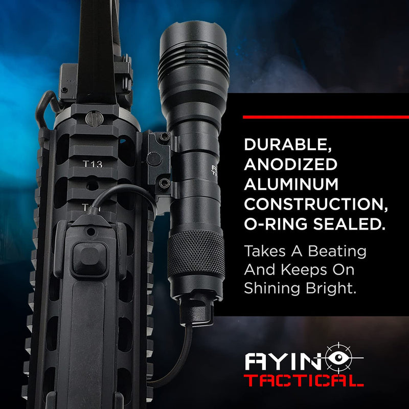 AYIN Tactical Weapon Light for Pistols and Rifles - Rechargeable Rail Mounted Flashlight with Quick Disconnect - Middletown Outdoors