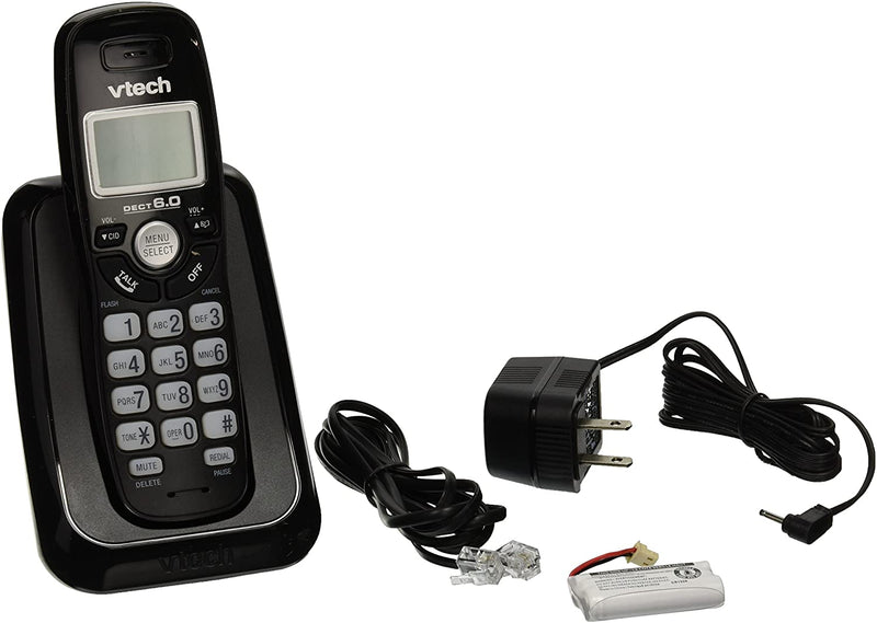 VTech CS6114-11 DECT 6.0 Cordless Phone with Caller ID/Call Waiting, Black with 1 Handset