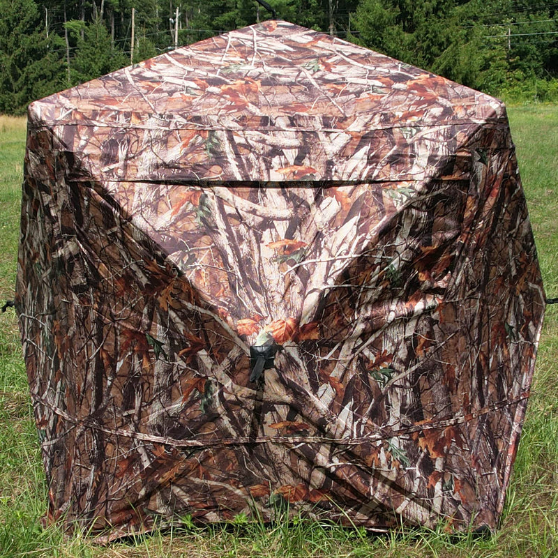 AYIN Hunting Blind See Through with Carrying Bag, 2-3 Person Pop Up Ground Blinds 270 Degree Field of View, Portable Durable Hunting Tent for Deer & Turkey Hunting (Camouflage)
