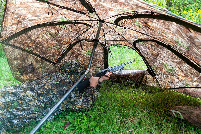 Cooper Hunting 2020 Big Tom Ground Blind with 3D Leafy Mossy Oak/NWTF Obsession Pattern Designed for Still Hunting or Run and Stalk