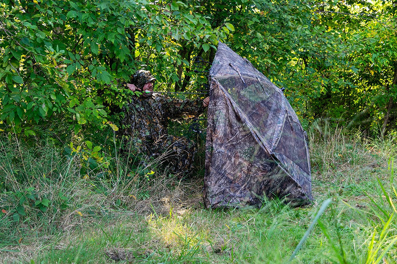 Cooper Hunting 2020 Big Tom Ground Blind with 3D Leafy Mossy Oak/NWTF Obsession Pattern Designed for Still Hunting or Run and Stalk