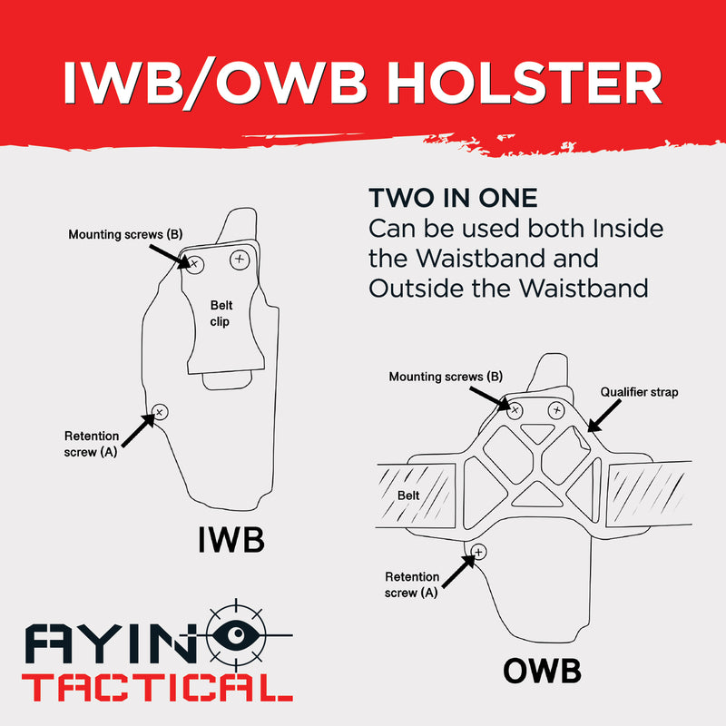 AYIN IWB/OWB Holster Right-Handed Fits Glock 19/23/32/36/45 with or Without Optic - Middletown Outdoors