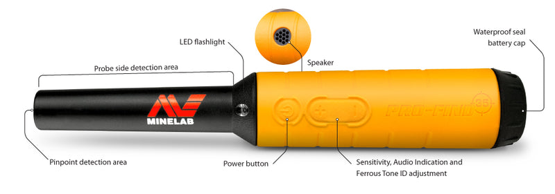Minelab Pro-Find 35 Waterproof Metal Detector Pinpointer - Middletown Outdoors