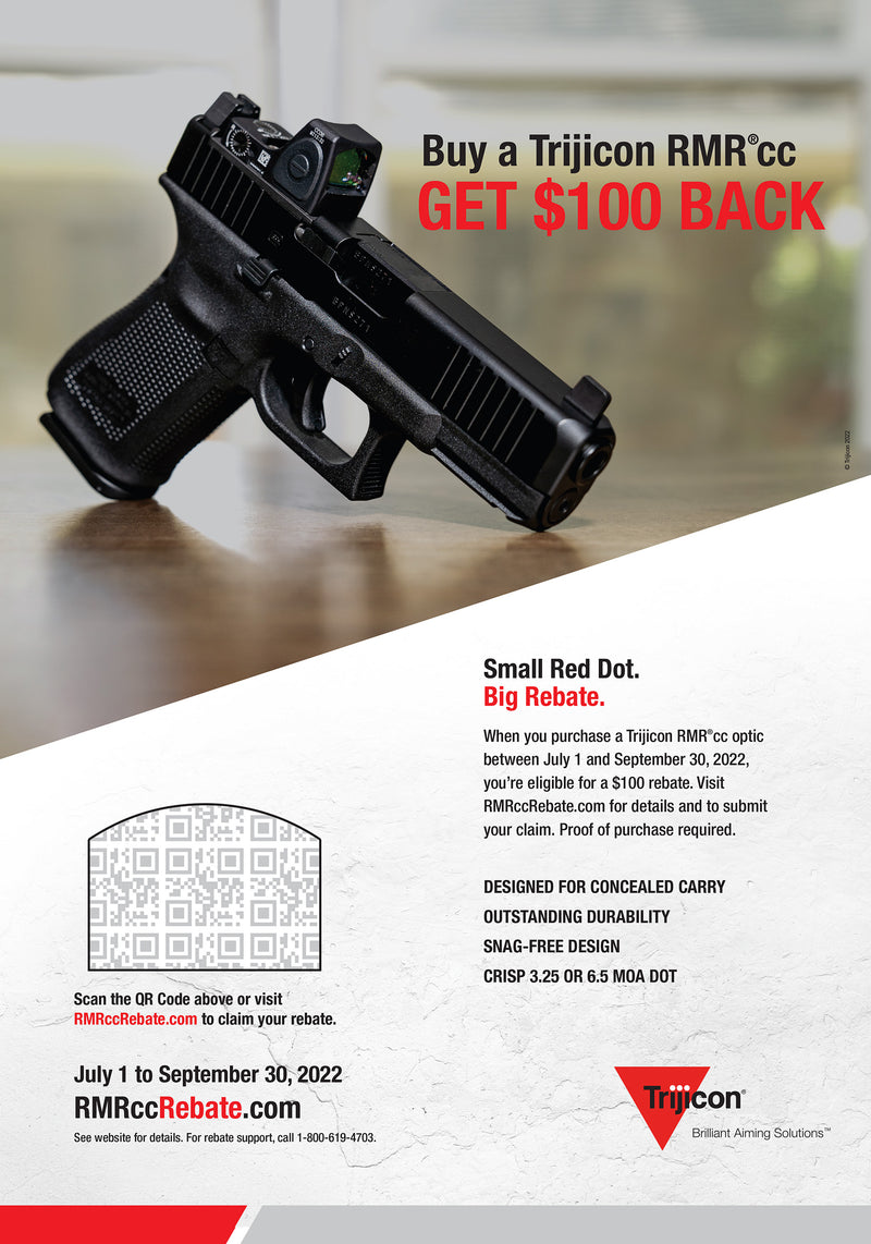 Trijicon RMRcc Sight Adjustable LED Red Dot, 6.5 MOA, Black, 3100002 - Middletown Outdoors