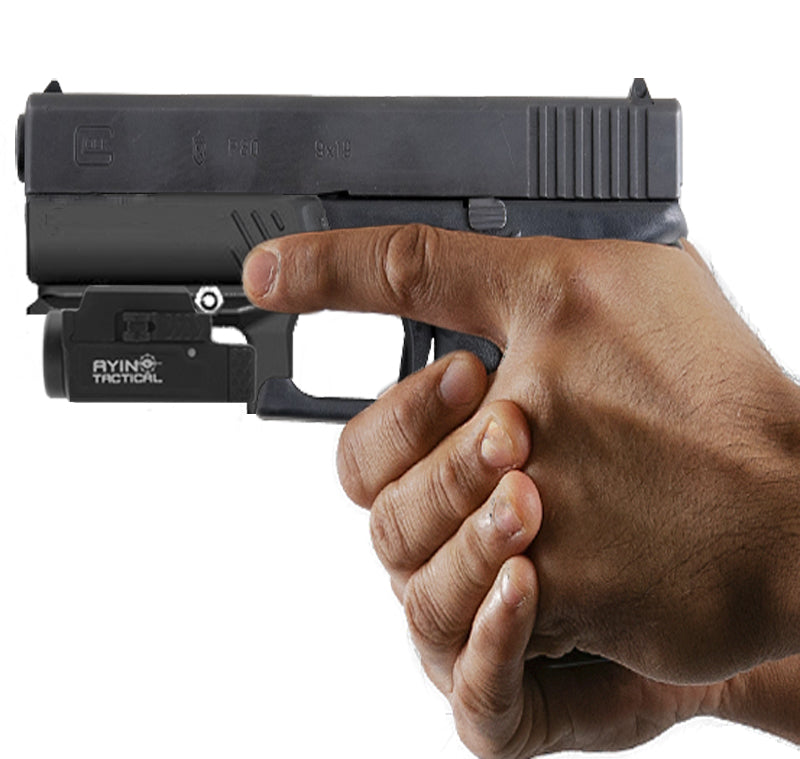 AYIN Tactical Weapon Light for Pistols and Rifles - Rechargeable Rail Mounted Flashlight with Quick Disconnect - Middletown Outdoors