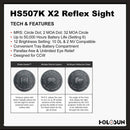 HOLOSUN HS507K-X2 Classic Red Dot Sight, 2MOA Dot, 32MOA Circle (Open Box)