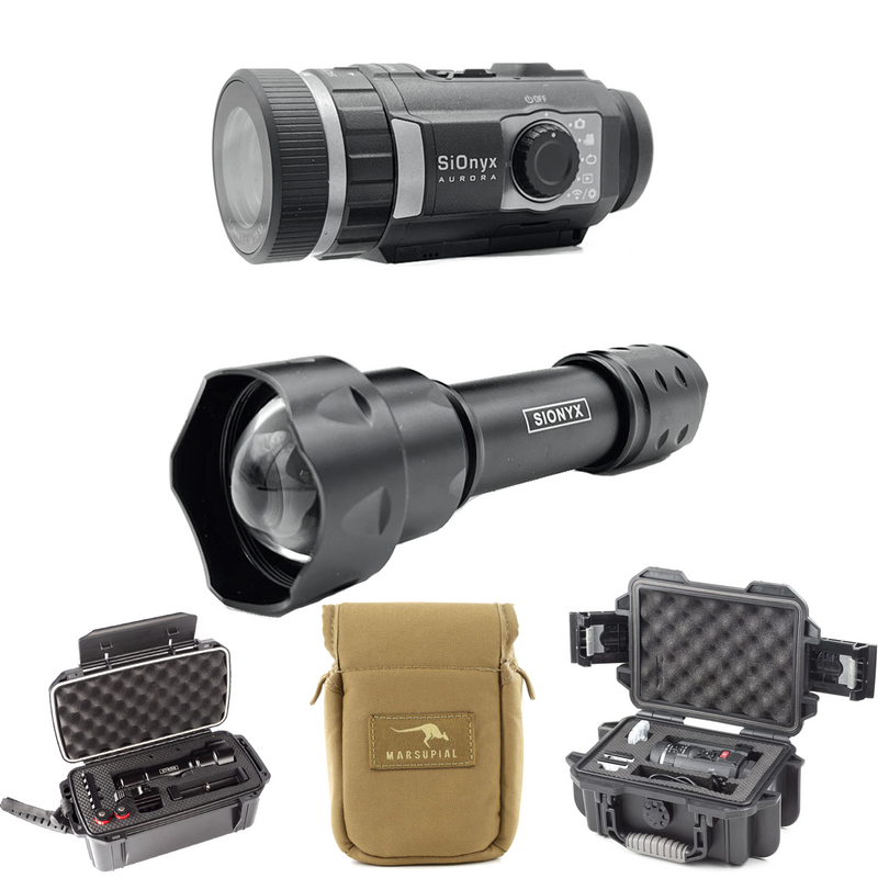 SiOnyx Backcountry Adventure Kit (Aurora Black & IR Illuminator Kit With Marsupial Gear Carrying Pouch) - Middletown Outdoors