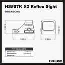 HOLOSUN HS507K-X2 Classic Red Dot Sight, 2MOA Dot, 32MOA Circle (Open Box)